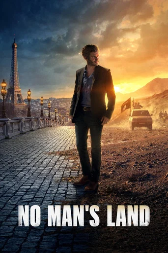 The poster captures a somber yet hopeful scene of two characters in a war-torn landscape, with muted earth tones and soft lighting evoking a sense of resilience and human connection amidst destruction.
