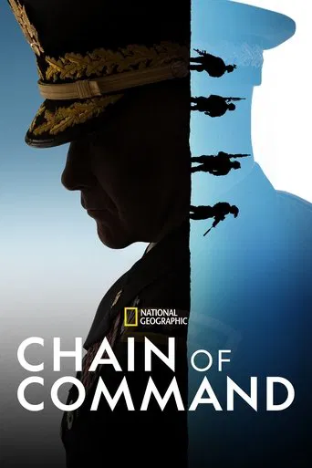 The poster features a soldier in profile against a split background of dark and blue hues. The National Geographic logo is visible, suggesting an educational or documentary theme. The mood is serious and authoritative, reflecting the show's focus on military leadership and strategic planning.