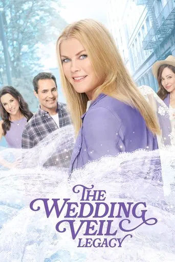 The poster features a glamorous blonde woman in a purple dress, surrounded by four other characters in a dreamy, ethereal setting. The soft pastel colors and gentle lighting create a romantic and nostalgic mood, hinting at the film's themes of love and destiny.