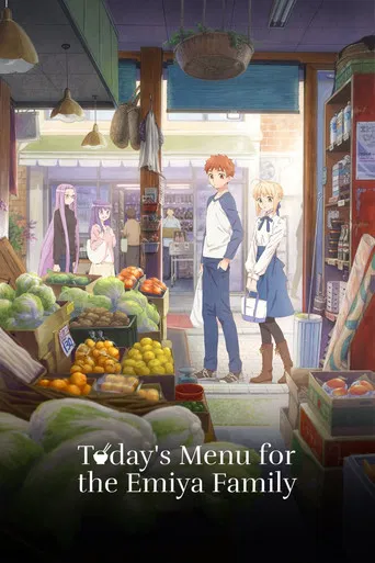 The poster features a vibrant, colorful scene of a bustling market with children and adults browsing fresh produce. Warm sunlight filters through the shop windows, casting soft shadows and creating a cheerful, inviting atmosphere. The playful and lively mood captures the essence of a fun-filled f...