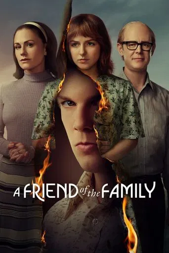 The poster features four characters with intense, serious expressions against a muted, earthy background. Flames swirl around their faces, suggesting danger or conflict. The color palette is dominated by muted tones—grays, browns, and greens—evoking a somber, tense atmosphere.