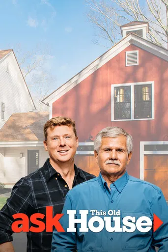 Two men stand proudly in a bright, modern kitchen, exuding confidence and warmth. The blue and white color scheme of the poster reflects their cheerful demeanor. The scene captures a moment of shared pride and satisfaction, inviting viewers to engage with the show's authentic and inviting style.