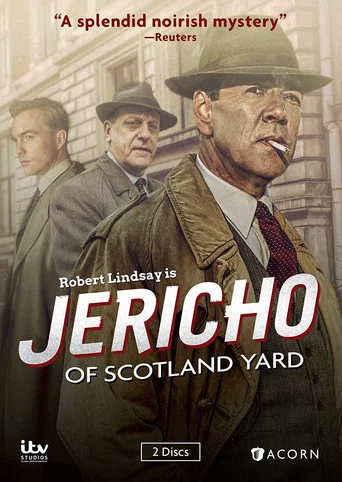 The poster features a gritty, moody scene with three men in trench coats, exuding a noir atmosphere. Dominating the foreground is a man with a cigarette, his expression intense, while two others stand behind him, adding depth to the composition. The muted tones of brown and gray contrast with the...