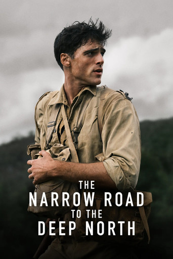 The poster features a rugged man in a beige uniform, holding a rifle, set against a moody, overcast sky. The muted earth tones and shadowed landscape evoke a sense of adventure and danger, capturing the essence of a historical expedition into the unknown.