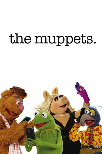 This vibrant poster showcases Kermit the Frog, Miss Piggy, and Gonzo, set against a clean white background. The playful characters exude a cheerful, nostalgic mood, with warm tones like orange and green complementing the classic Muppet aesthetic.