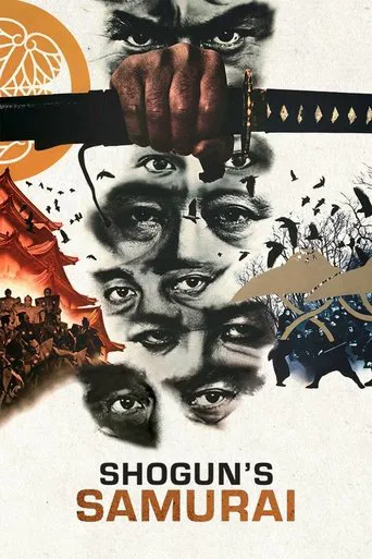 The poster features a collage of fragmented faces and silhouettes, evoking a sense of mystery and intrigue. The colors are muted yet dramatic, with earthy tones and dark hues that suggest a historical or fantasy setting. The title "Shogun's Samurai" is prominently displayed, hinting at a blend of...