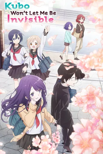 This anime poster features a vibrant scene with six characters in school uniforms, set against a soft pink and white backdrop. The mood is whimsical and dreamy, capturing the essence of a magical school setting.