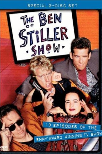 The poster features four characters in a vibrant red car, exuding a playful and energetic mood. Ben Stiller's character stands confidently while the others engage in lively poses, capturing the show's fun and dynamic atmosphere.