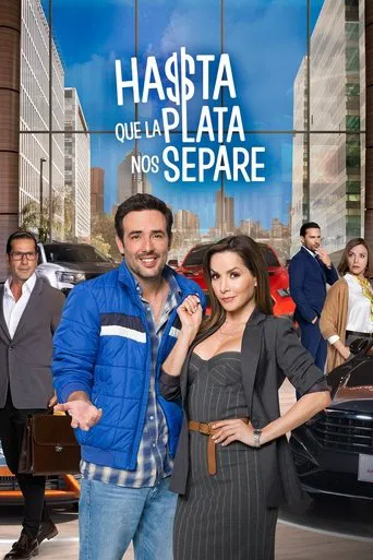 The poster features a vibrant urban scene with a man in a blue jacket and woman in a gray dress posing confidently. Behind them, other characters stand in a bustling city environment, suggesting a lively, dynamic atmosphere. The bold, colorful design with the show's title creates an energetic and...