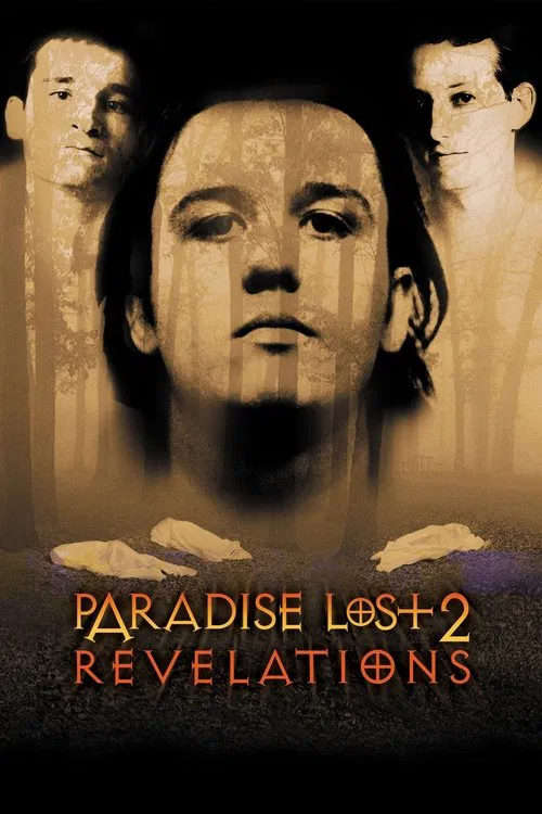 The poster features a central figure with a somber expression, flanked by two others in sepia tones. The warm, muted colors evoke a melancholic atmosphere, suggesting themes of mystery and introspection.