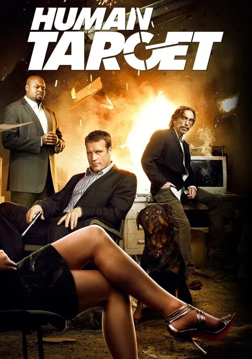 The poster features four men in suits against a fiery backdrop, with one prominently seated in the foreground. The dramatic lighting and intense colors evoke a sense of urgency and danger, capturing the essence of a high-stakes thriller.