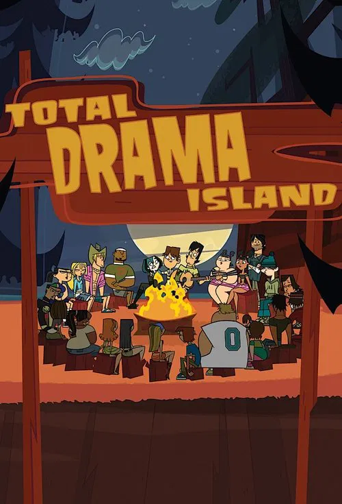 This vibrant poster features a lively scene of diverse characters gathered around a table, with warm orange and yellow tones creating an energetic atmosphere. The bold red and yellow text stands out against the dark background, emphasizing the show's title.