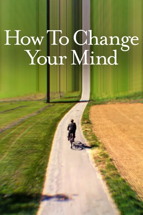 The poster features a solitary figure walking down a path between vibrant green and golden fields, symbolizing personal growth and transformation. The serene, contemplative mood suggests a journey toward self-discovery and mental clarity.