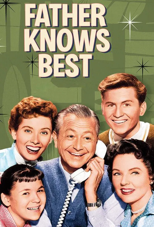 The poster features a cheerful family of five, with a central father holding a phone, surrounded by his children and wife. The warm, golden hues of the background evoke nostalgia and happiness, while the bright smiles and vibrant colors create a joyful and inviting mood.