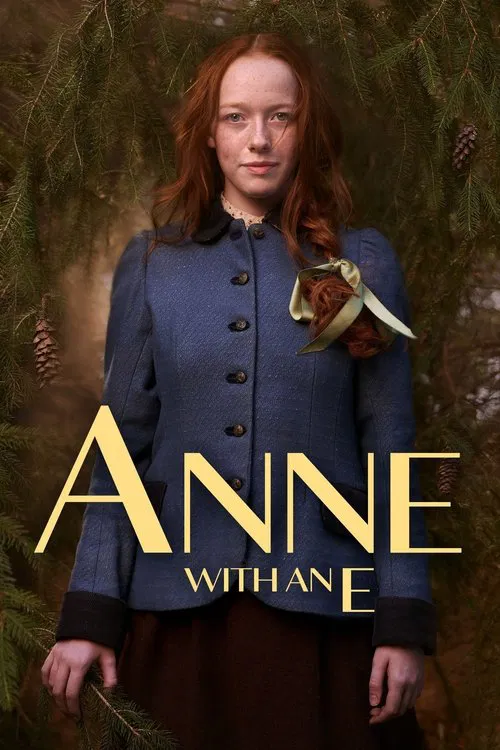 The poster features Anne with a golden eagle perched on her shoulder, set against a dark, moody forest backdrop. The deep blue coat contrasts with the warm golden tones, creating a dramatic and mysterious atmosphere.