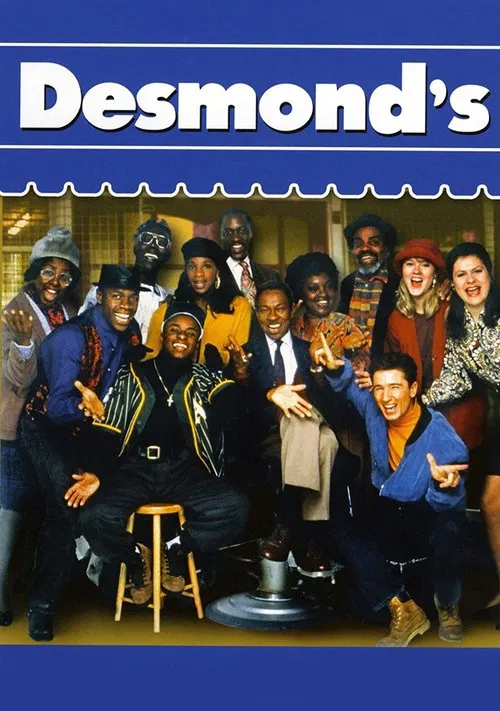 The poster features a group of diverse characters in colorful, period-appropriate clothing, exuding a lively and nostalgic atmosphere. The warm lighting and vibrant hues create an engaging visual that captures the essence of the show's comedic and historical setting.