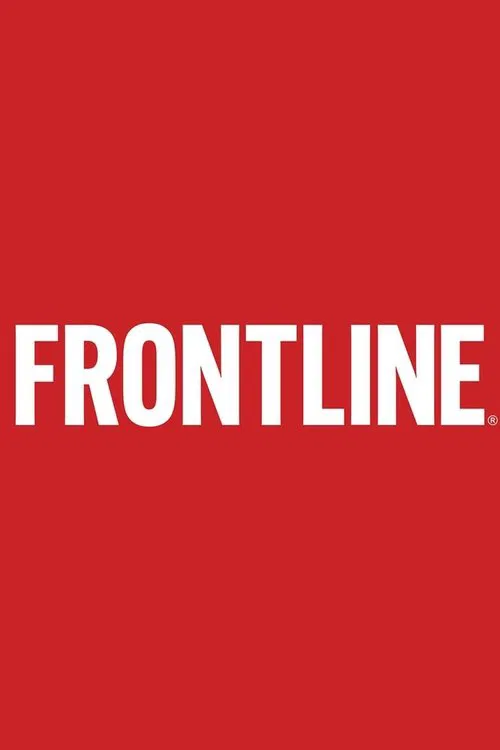 The image features bold white text "FRONTLINE" against a vibrant red background, evoking a sense of urgency and intensity.