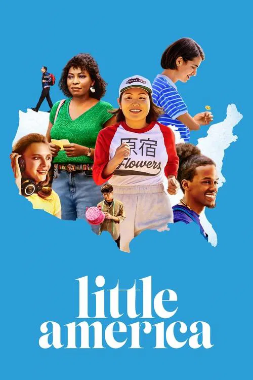The poster features a vibrant collage of diverse characters against a bright blue background, evoking a sense of community and global unity. The playful, colorful design with the show's title at the bottom captures the show's lively and engaging spirit.