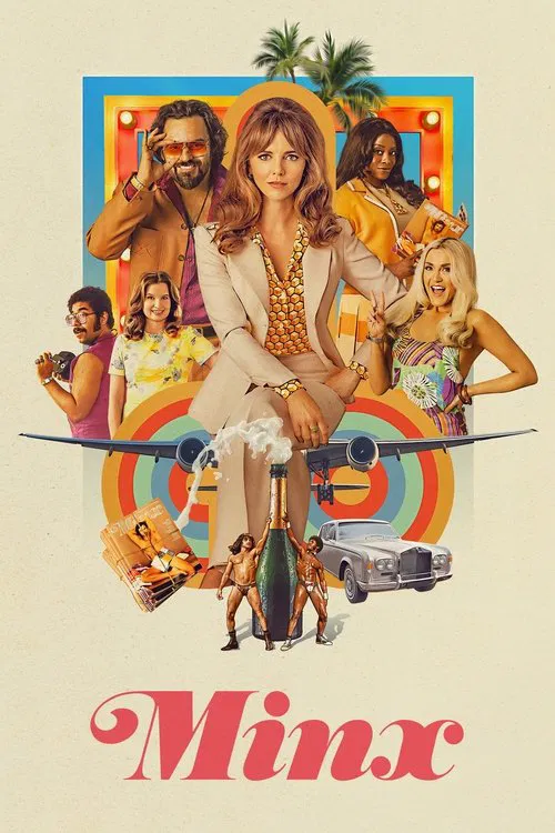 This vibrant poster features a lively ensemble of characters in colorful, retro-style clothing against a cheerful background. The warm tones and playful design evoke a nostalgic, fun atmosphere that captures the essence of the show's comedic and adventurous spirit.