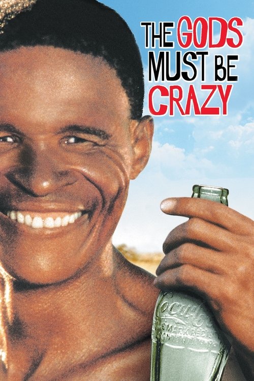 A joyful black man with a radiant smile holds a beer bottle, exuding energy against a bright blue sky. The poster features bold red text, conveying a lively and humorous tone.