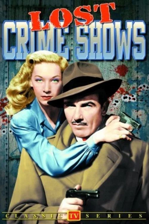 The poster features a dramatic scene with a man in a hat and woman in a blue dress, set against a gritty, textured background. The bold red and blue colors evoke a noir atmosphere, while the "Classic TV Series" text at the bottom hints at a classic crime drama.
