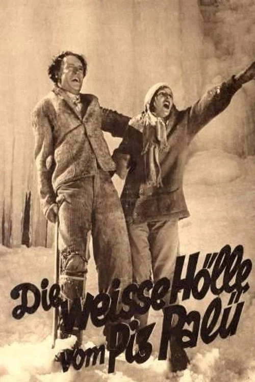 The poster features two men in rugged, earth-toned clothing against a desolate, dusty backdrop. The man on the left looks concerned while the man on the right points dramatically, suggesting a sense of urgency or danger. The sepia-toned image evokes a gritty, historical atmosphere, hinting at a d...