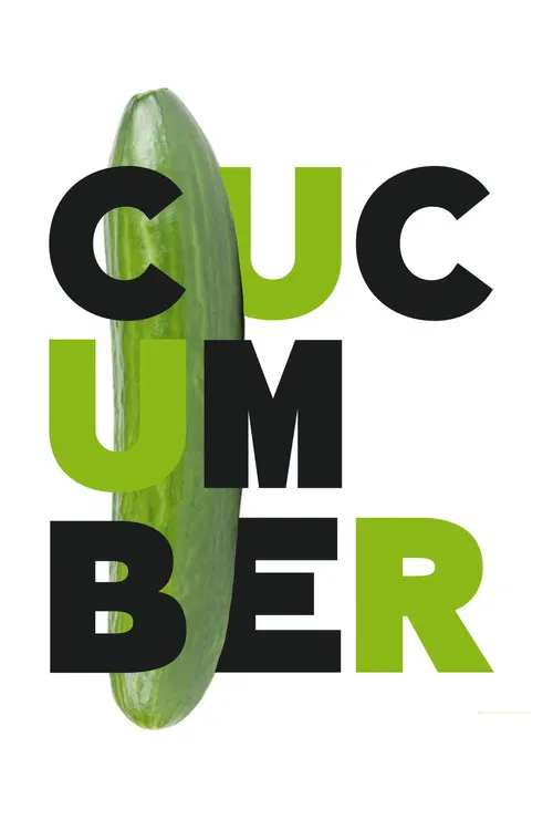 This TV show poster features a group of diverse characters gathered around a vintage green sofa, with a large green cucumber floating above. The warm tones of the sofa and the bright green cucumber create a cozy, inviting atmosphere, while the characters' varied expressions suggest a friendly and...