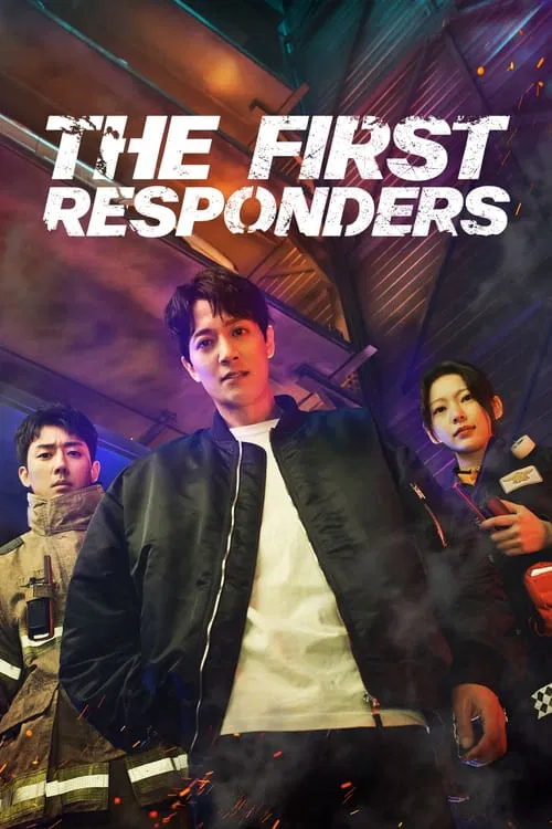 The poster features three characters in a dramatic, high-contrast scene with warm and cool tones. The central figure wears a dark jacket over a light shirt, exuding confidence, while the others stand behind him, adding depth to the composition. The mood is intense and mysterious, hinting at a thr...