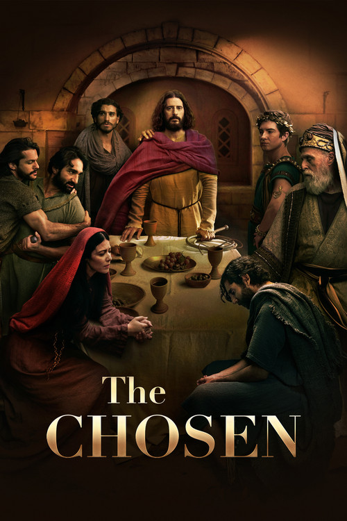 This poster depicts a solemn scene of Jesus Christ surrounded by disciples in a dimly lit church. The warm, golden lighting creates an atmosphere of reverence and spiritual significance. The composition emphasizes the central figure while highlighting the emotional depth of the moment.