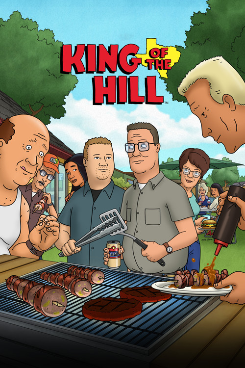 This vibrant TV poster features a lively outdoor barbecue scene with cartoon characters grilling skewers and sausages. The warm, sunny atmosphere is enhanced by the bright colors and cheerful expressions of the characters, creating a fun and inviting mood.