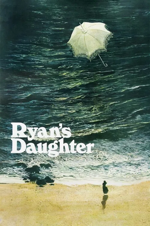 The poster features a lone figure standing on a sandy beach under a dramatic stormy sky, with a white umbrella floating in the turbulent water above. The dark, moody colors evoke a sense of mystery and emotional tension, while the simple yet evocative imagery hints at the film's themes of family ...