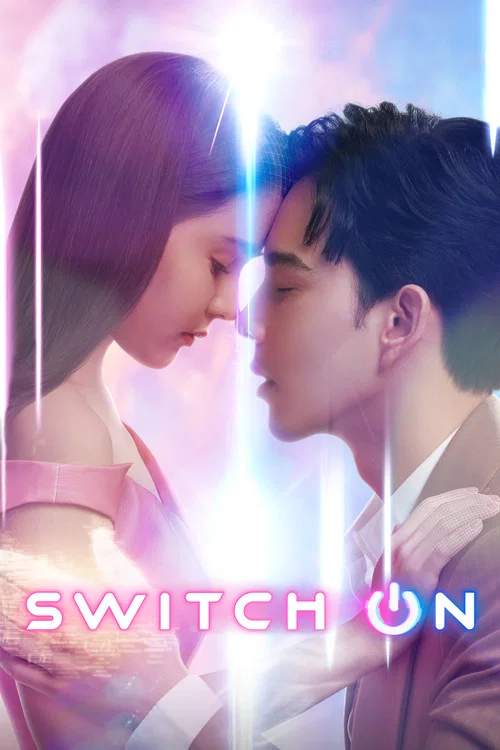The poster features a tender moment between a man and woman, their faces close together in a romantic embrace. The soft pink and purple hues create an ethereal, dreamlike atmosphere that suggests a romantic drama or romance series.
