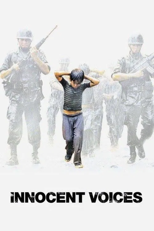 The poster features soldiers in tactical gear, with one prominently holding a baton, while another stands guard. A central figure, seemingly in distress, is surrounded by soldiers in a desaturated, muted color palette. The overall mood is somber and tense, conveying a sense of conflict and urgency.