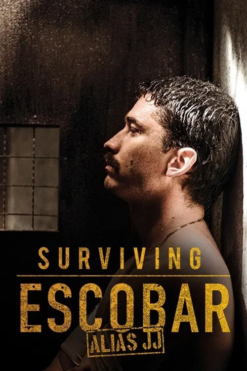 The poster features a man in profile against a dimly lit, gritty background, evoking a sense of danger and mystery. The warm, earthy tones of the image contrast with the stark, metallic text, creating an atmosphere of suspense and intrigue.
