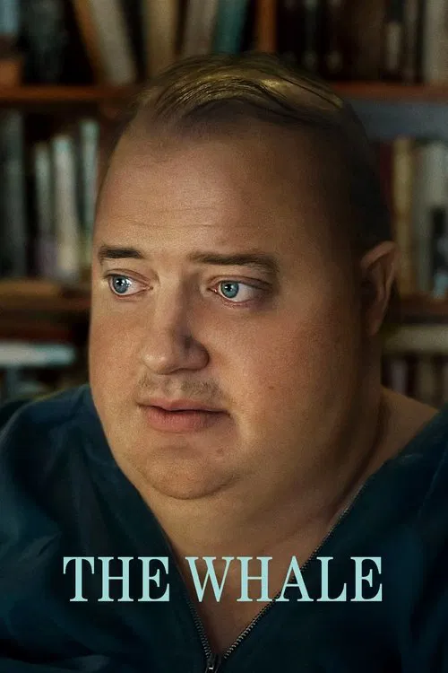 The poster features a close-up of a man with a somber expression, his gaze directed off-screen. The muted blue tones of his shirt blend with the warm, dimly lit background of bookshelves, creating a moody atmosphere that hints at introspection and melancholy.