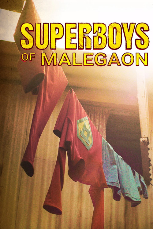 The poster features three red and blue shirts hanging against a warm, sunlit background, evoking a nostalgic, youthful atmosphere. The bold yellow text announces the movie's title, promising a vibrant and spirited narrative.