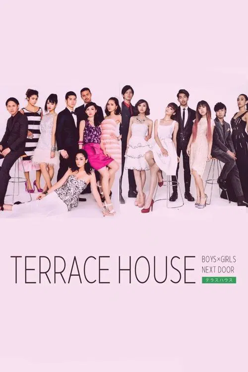 A vibrant group of young adults poses against a soft pink backdrop, exuding a youthful and energetic vibe. The image captures the essence of a lively, modern social scene with dynamic poses and colorful outfits.