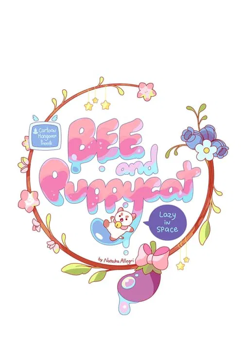 This vibrant poster features a playful, cartoon-style illustration of two children, a girl with a blue dress and a boy with a pink shirt, surrounded by colorful flowers and butterflies. The cheerful, whimsical design conveys a joyful and friendly mood, perfectly capturing the essence of the belov...