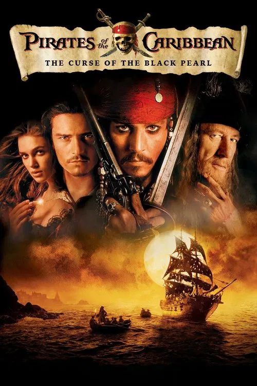 The poster features three characters against a dark, ominous backdrop. The central figure, holding a sword, exudes strength and danger. The surrounding characters add depth to the scene, suggesting camaraderie and adventure. The color palette is dominated by deep reds and blacks, creating a moody...