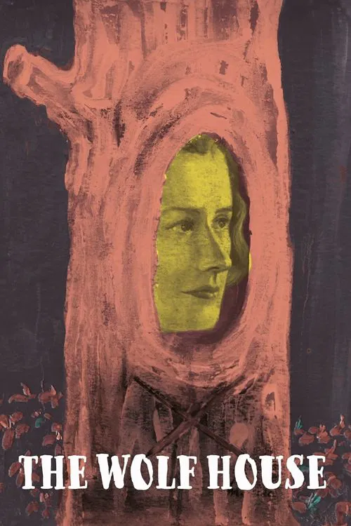The poster features a hauntingly beautiful treehouse silhouette against a dark, moody background. A pale, greenish face emerges from the tree's hollow, evoking a sense of mystery and isolation. The title "The Wolf House" is boldly displayed at the bottom, suggesting a story of hidden secrets and ...