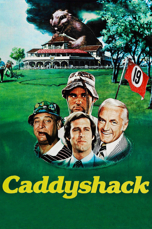 The poster features a group of four men in the foreground, with a large, imposing lion statue in the background. The color palette includes vibrant greens, blues, and warm yellows, creating a lively and humorous atmosphere. The mood is playful and comedic, suggesting a lighthearted and entertaini...
