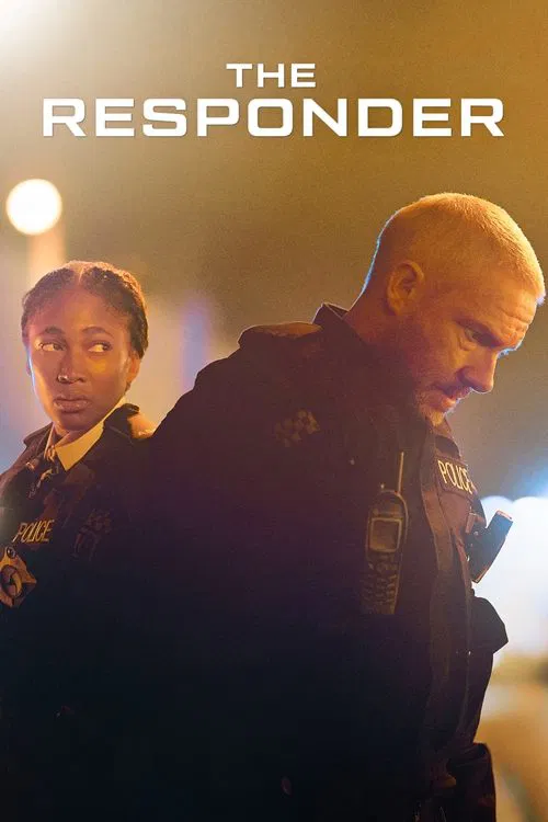 The poster features two police officers in dark uniforms, with one looking down and the other looking forward. The warm, dim lighting creates a tense atmosphere, suggesting a serious and dramatic storyline.