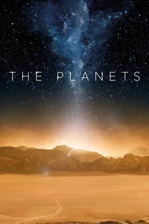 The poster features a serene desert landscape with a starry sky above, evoking a sense of wonder and exploration. The warm tones of the desert contrast with the cool blues of the cosmos, creating a visually striking and evocative atmosphere.