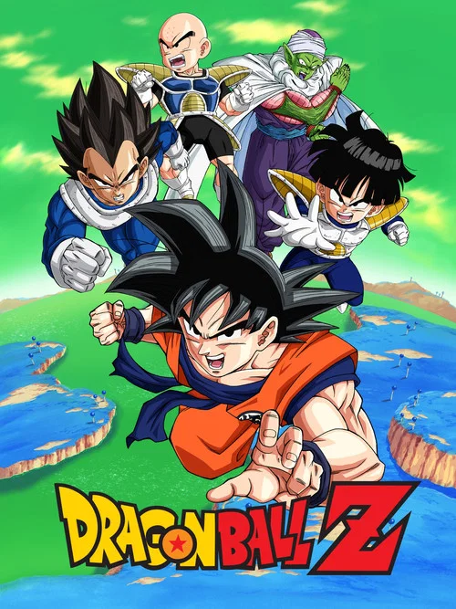 This vibrant poster features Goku and Piccolo in their iconic orange and blue outfits, exuding confidence and camaraderie. The dynamic pose, with Goku's hand raised, suggests action and readiness. The bright colors of the background and characters create an energetic, adventurous mood, capturing ...