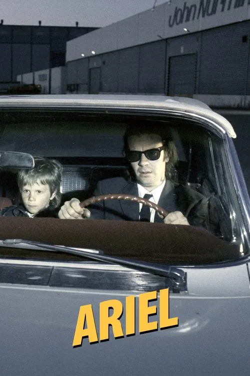 Ariel's poster features two characters in a vintage car, with one driving and the other seated beside. The scene exudes a noir atmosphere, underscored by the muted tones and the bold yellow title.