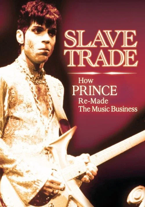 The poster features a striking portrait of Prince holding a guitar against a deep red background. The bold, golden text announces the movie's title, while the title "How Prince Remade the Music Business" hints at the film's focus on the music industry. The overall mood is dramatic and mysterious,...