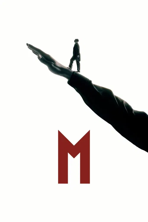 The poster features a silhouette of a man in a suit against an intense red background, symbolizing power and authority. The bold, capitalized title "Mussolini: Son of the Century" sets a dramatic tone, suggesting a historical figure with significant legacy. The overall design conveys a sense of h...