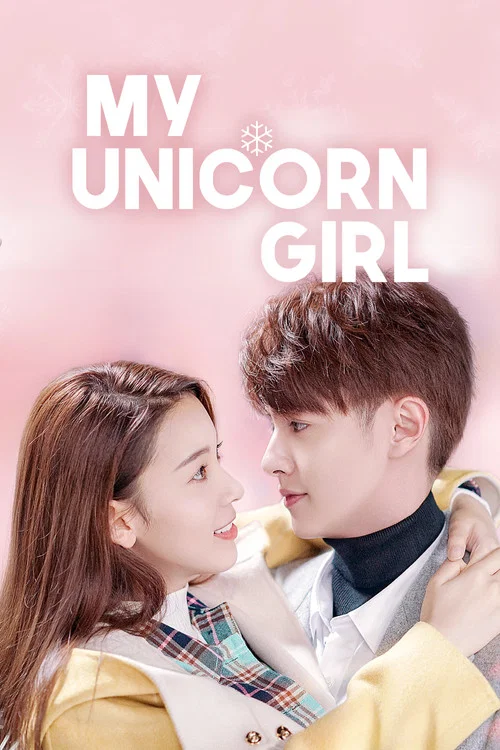 The poster features a romantic couple sitting on white stools against a soft pink background, exuding a dreamy and playful mood. The warm tones of their clothing and the gentle pastel colors create an inviting atmosphere for viewers.