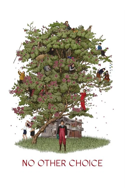 A vibrant collage of diverse characters nestled within a lush, blooming tree, surrounded by a charming suburban house. The scene exudes warmth and community, with rich colors like reds, greens, and earth tones creating a nostalgic, heartwarming atmosphere. The title "No Other Choice" anchors the ...