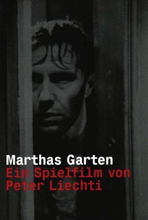 The poster features a somber, black-and-white portrait of a man with a contemplative expression, framed by vertical bars that evoke confinement. The muted tones and shadowy atmosphere convey a melancholic mood, while the red text "Ein Spielfilm von Peter Liechtzi" adds a touch of intrigue.
